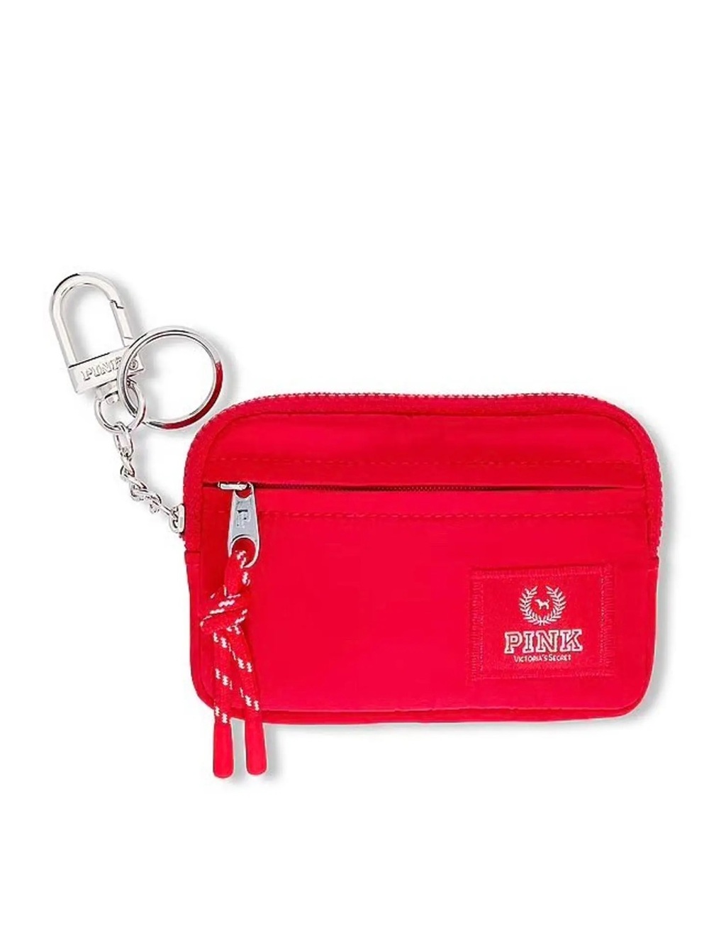Victoria's Secret PINK Red Zip Card Wallet Keychain